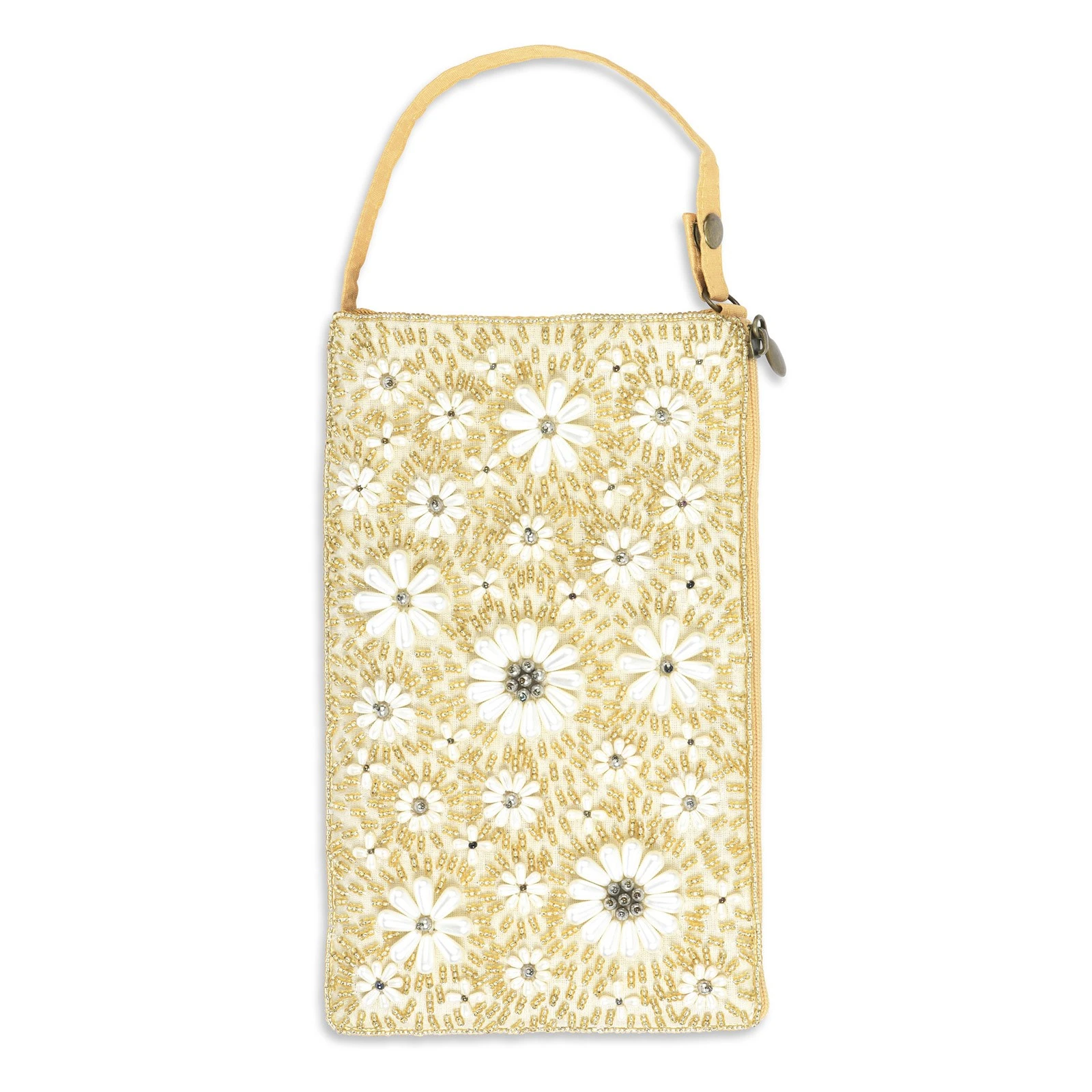 Bamboo Trading Company, Club Bag - Gold Pearl Flower 3 Bamboo Trading Company, Club Bag - Gold Pearl Flower